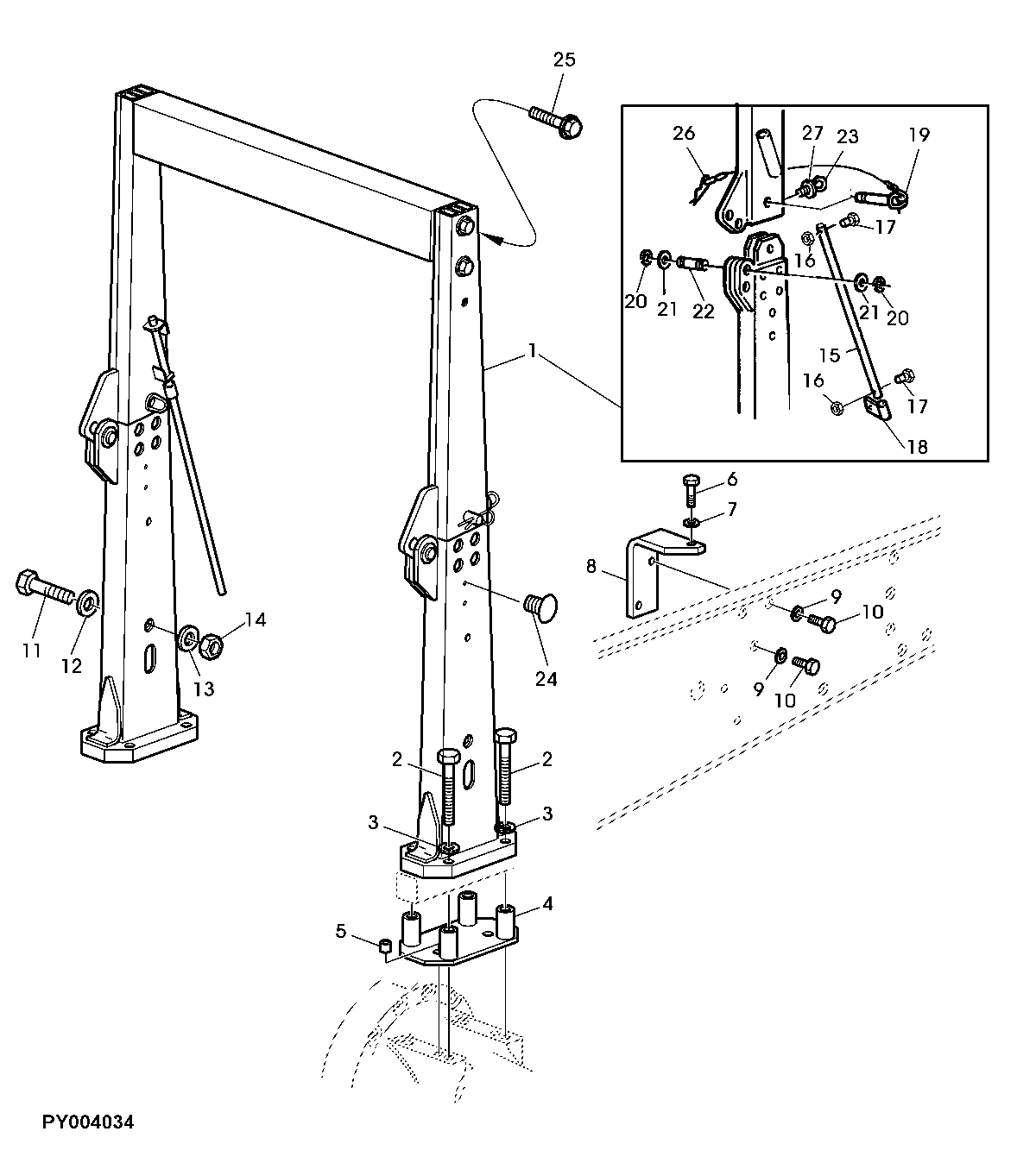 2-POST ROLL GARD, SUSPENSION FOR PLATFORM (LOW PROFILE)