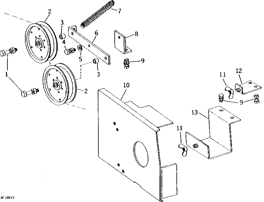 SHOE GRAIN SUPPLY AUGERS DRIVE TIGHTENER AND SHIELD