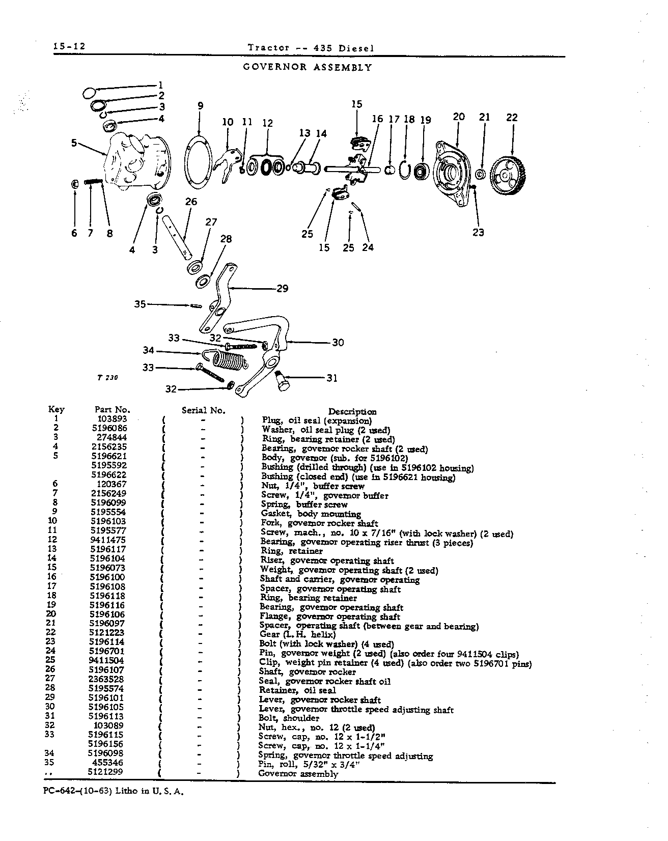 Diaphragm, governor shaft