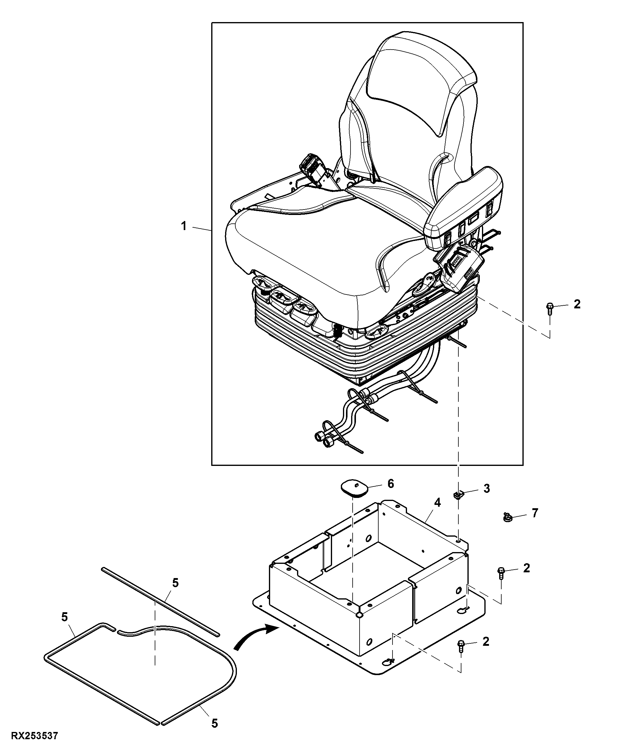 Seat Assembly, ActiveSeat™, Fabric, W/ Backrest Extension, W/ Cushion Adjustment (For Scraper)