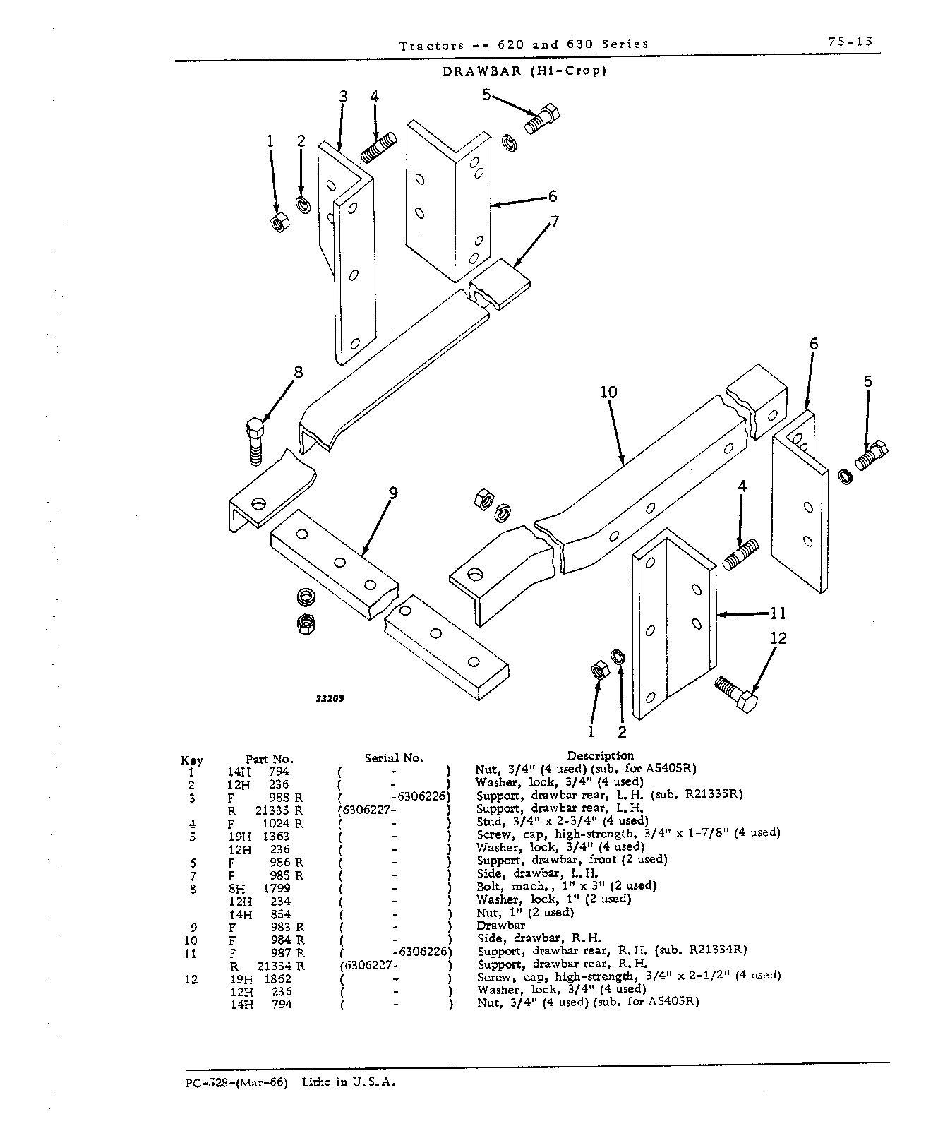 Heavy-duty drawbar (Standard) (Continued)
