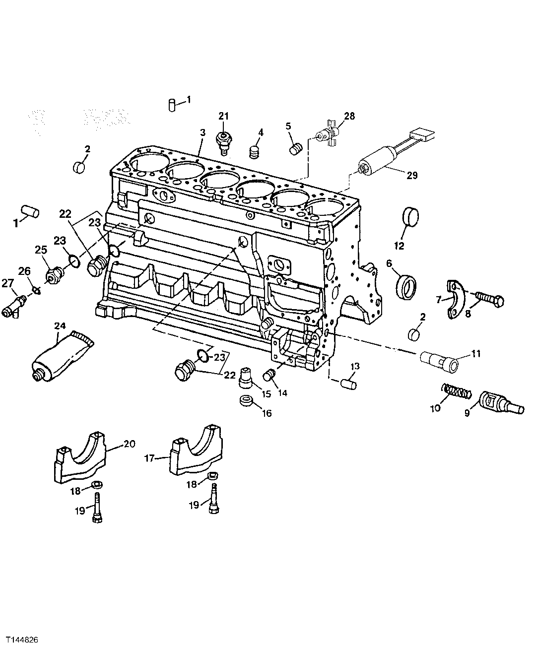 4613 CYLINDER BLOCK FITTINGS, MAIN BEARING CAPS