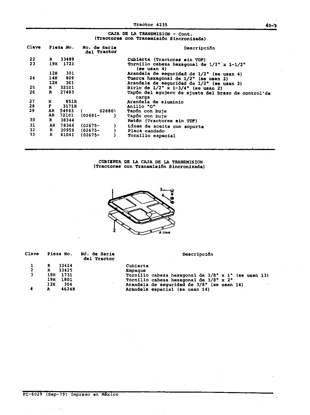 Cubierta de Caja de la Transmision (TS)