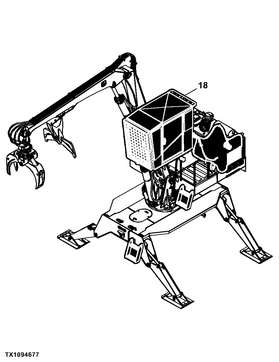 437D Knuckleboom Log Loader (PIN: 1T0437DX_ _C182218- )