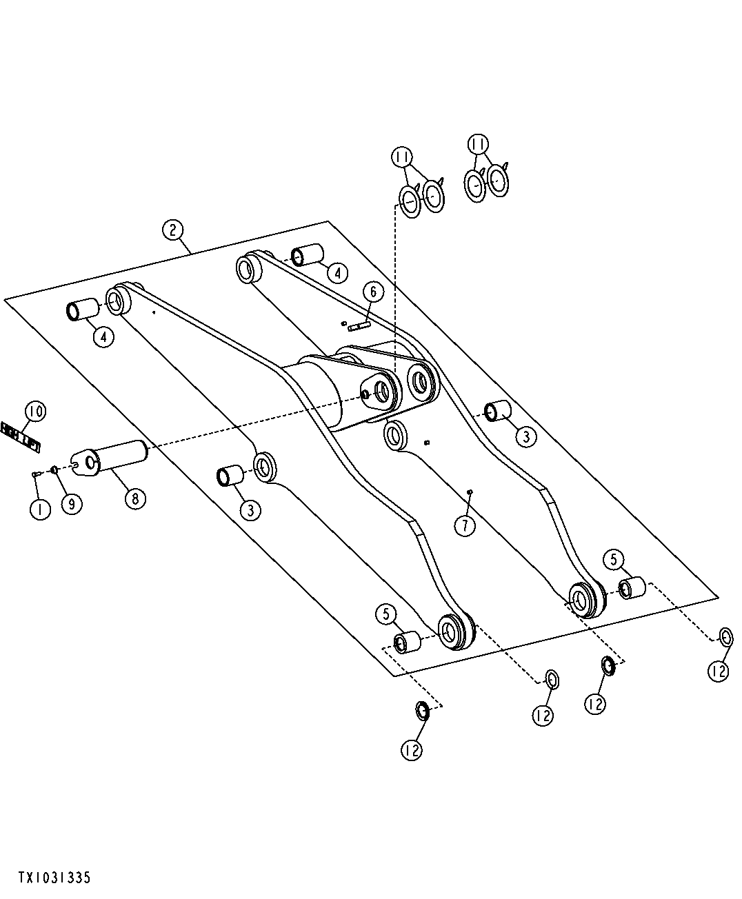 LOADER BOOM, SEALS, AND BUSHINGS (NEVERGREASE) (S.N. 612700-)