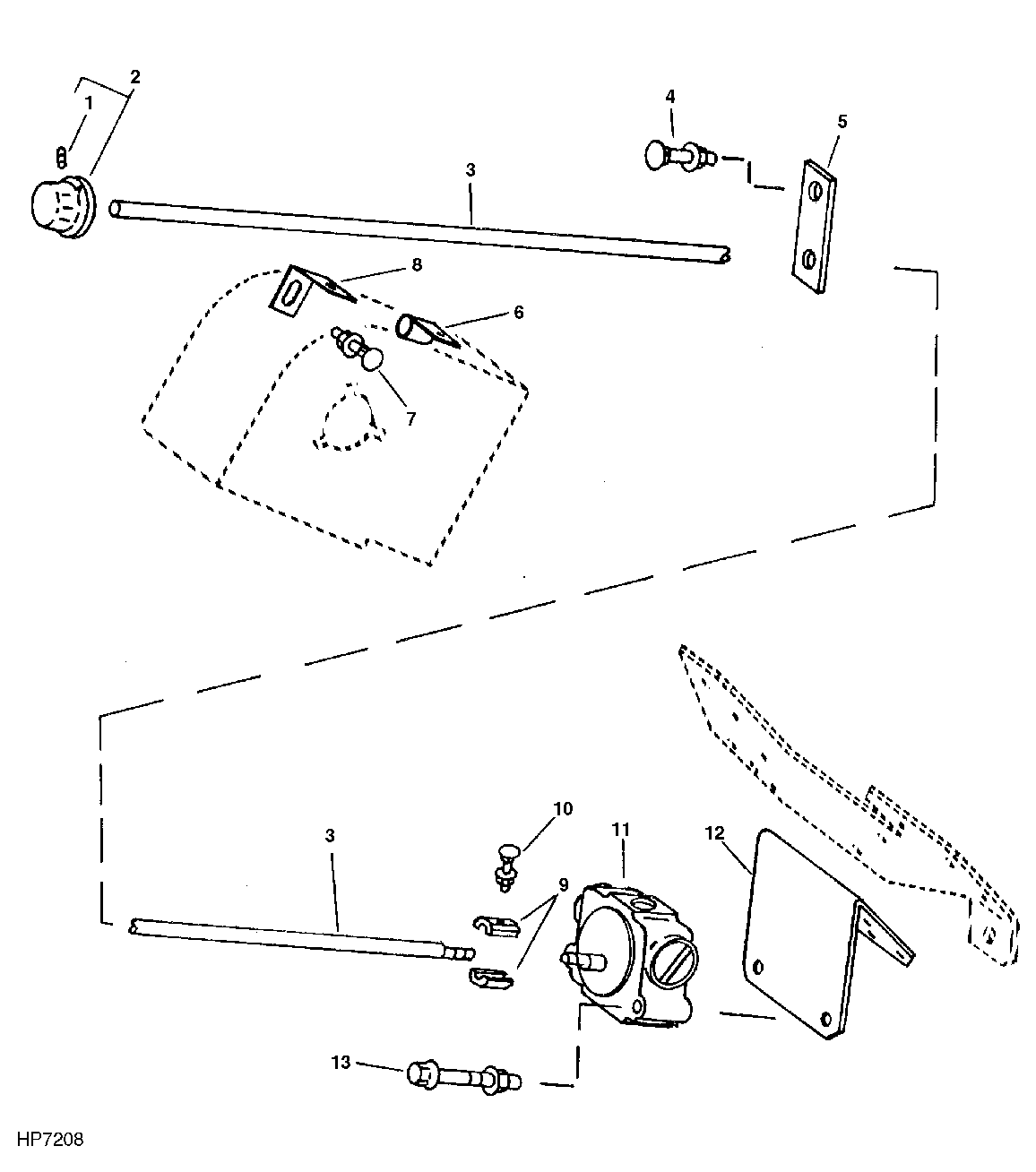 CHAFF SPREADER CONTROL, CHECK VALVE, ROD AND KNOB