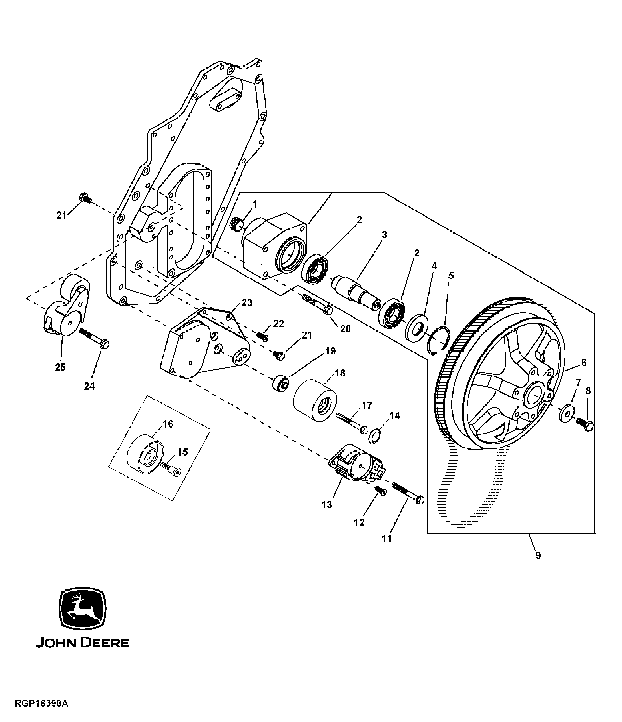 Fan Drive Pulley and Belt Tensioner Bracket/Pulley