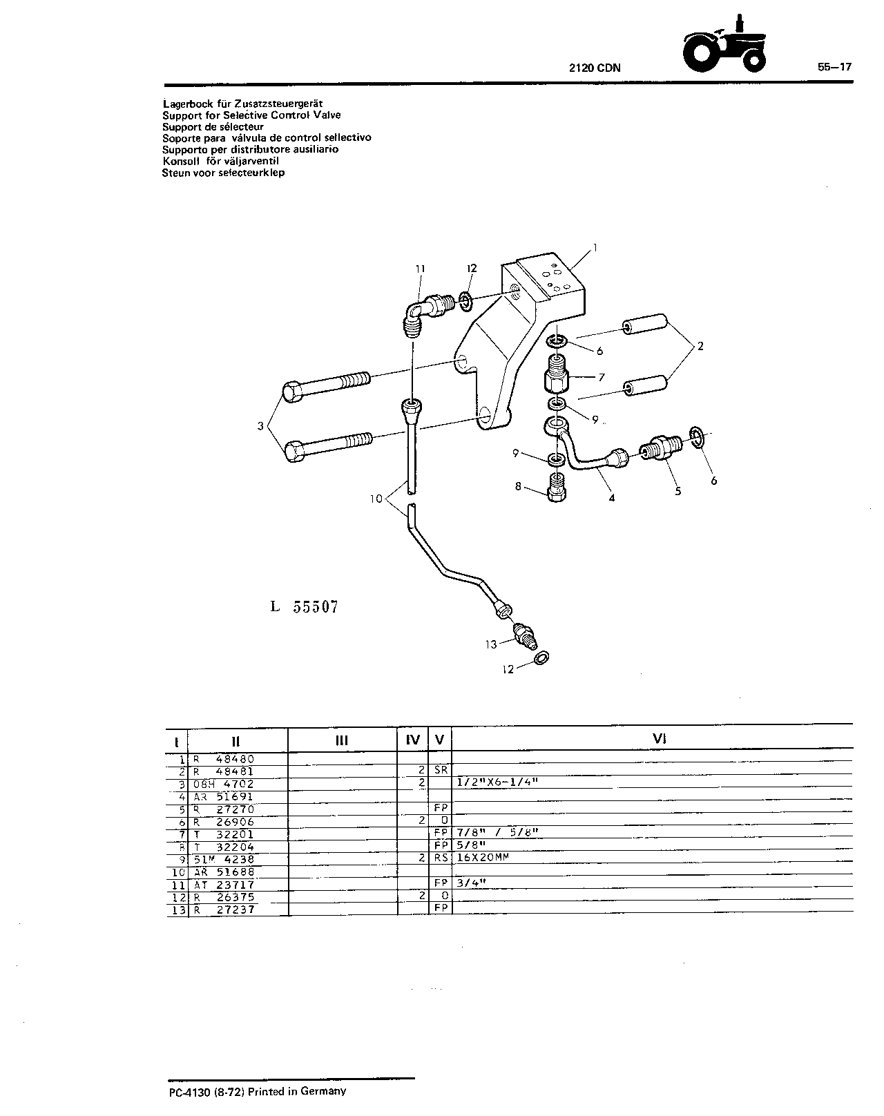 Support for Selective Control Valve
