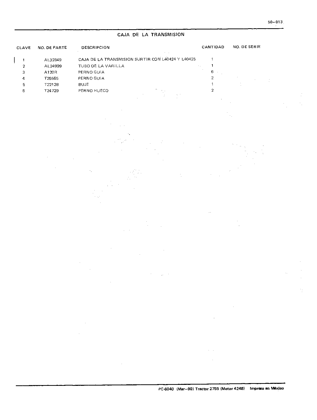 Caja de la Transmision (Continued)