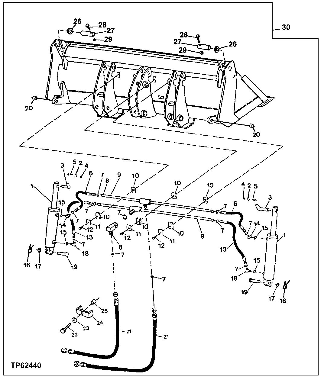 Multi-Purpose Bucket, Bucket Cylinder and Hydraulic Oil Lines (881678 - )