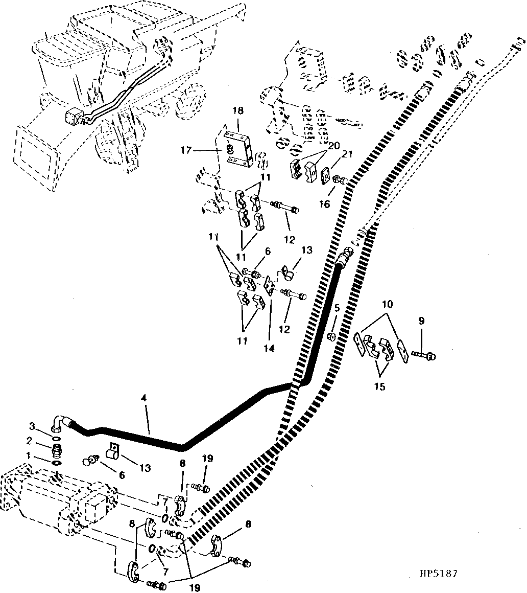 Hydrostatic Drive Oil Lines and Hoses, Lower