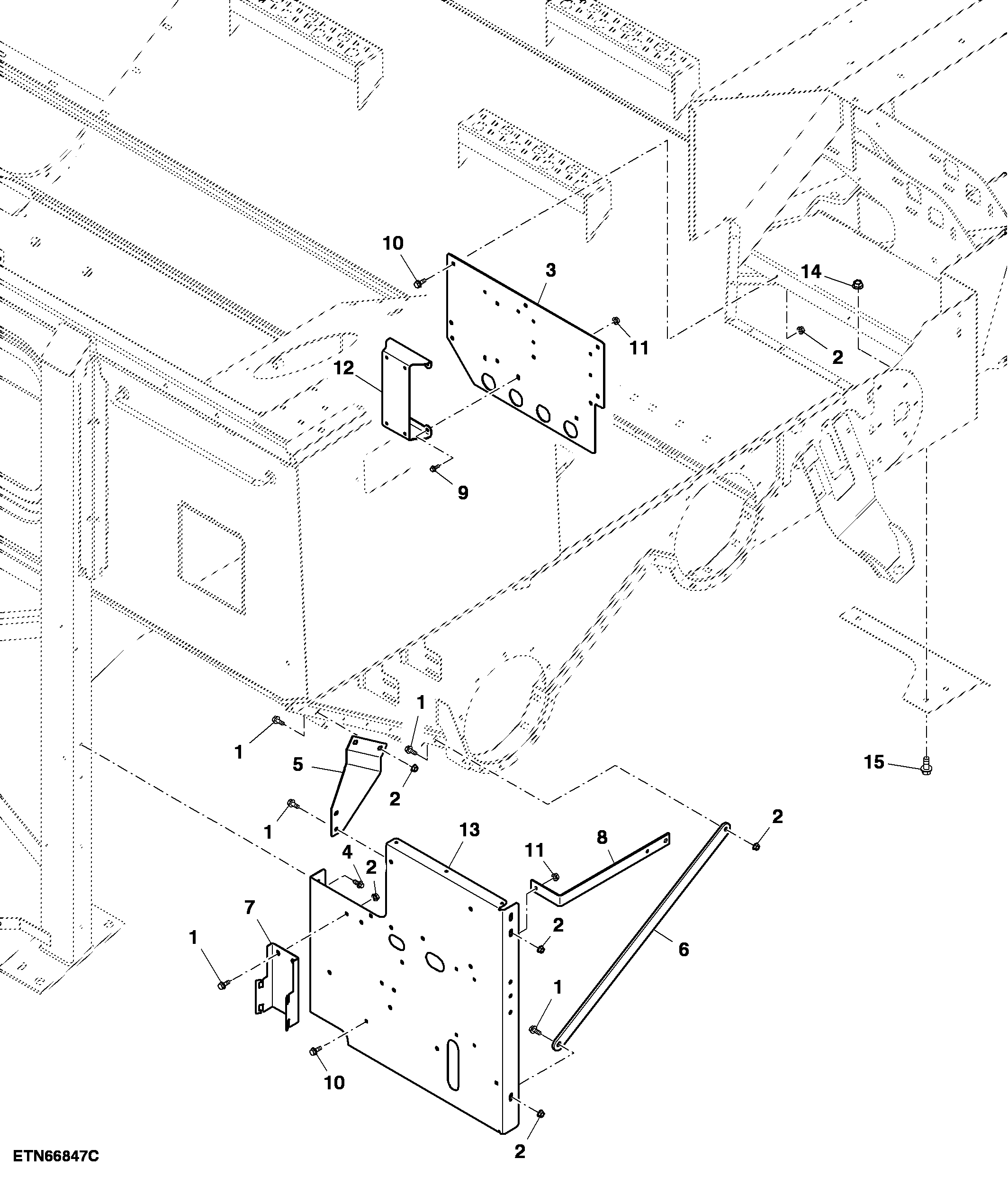 Grain Tank Electrical Components Mounting Brackets, High Unloading Rate (with 5 Speed FH Drive with ProDrive)
