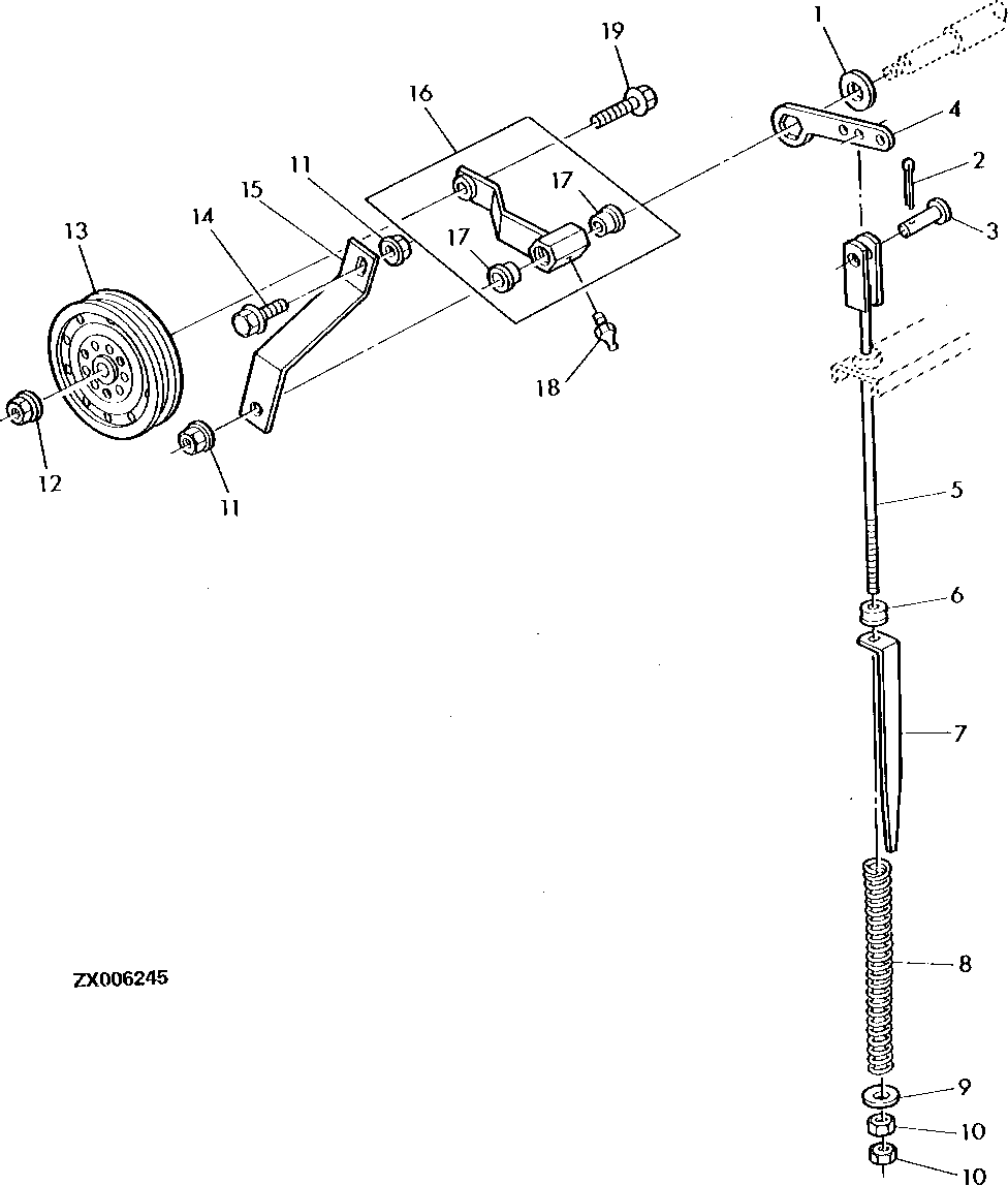 TENSIONING DEVICE, STRAW WALKER AUXILIARY COUNTERSHAFT DRIVE
