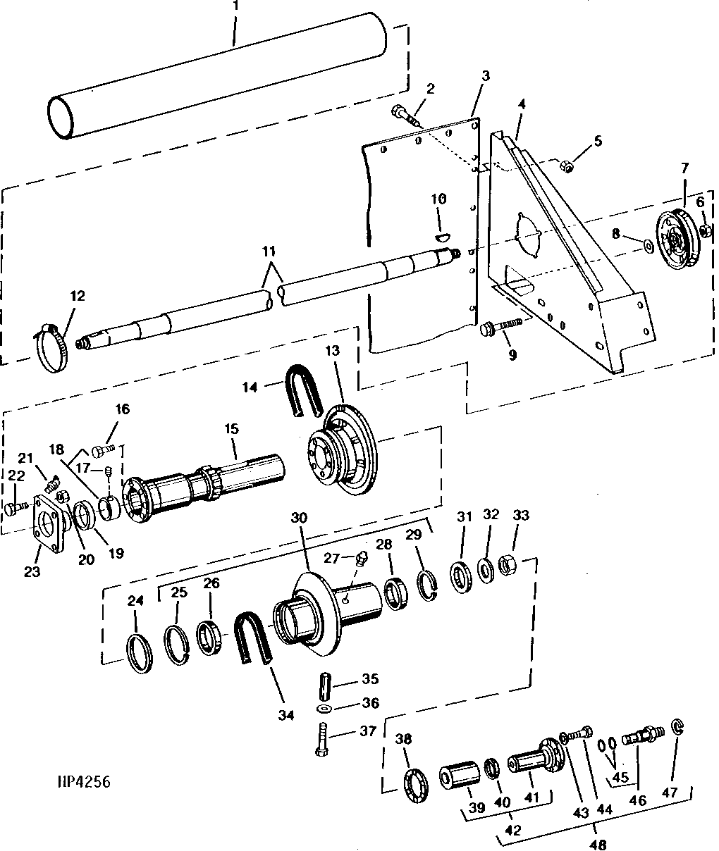 PRIMARY COUNTERSHAFT, SUPPORTS AND VARIABLE SHEAVE