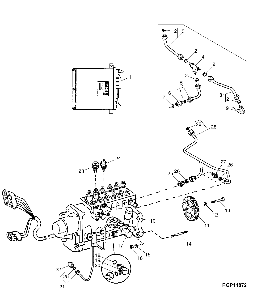 Fuel Injection Pump, Lube Line and Engine Controller (567571 - )
