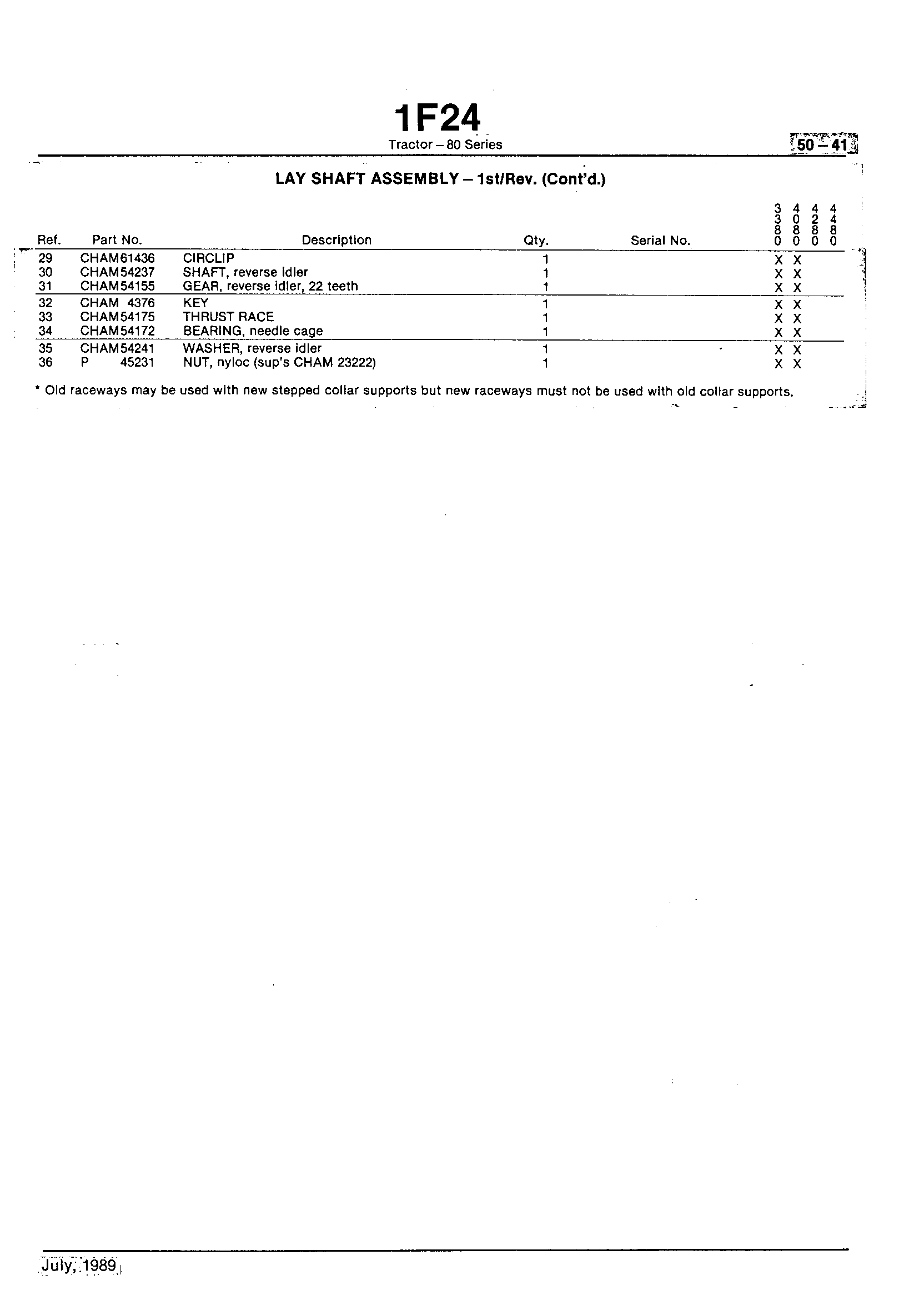 Power Train Layshaft Assembly - 1st/Rev. (Continued)