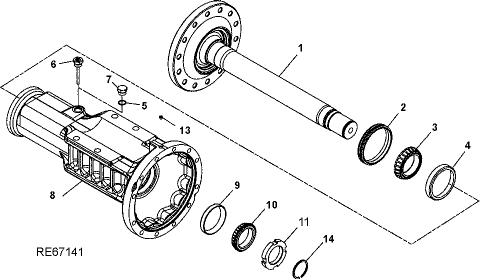 Front Axle Housing and Shaft (RE67141) ( - 604689)