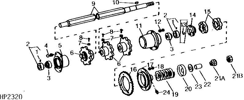 Upper Shaft And Sprockets For Feeder House Variable Belt Drive