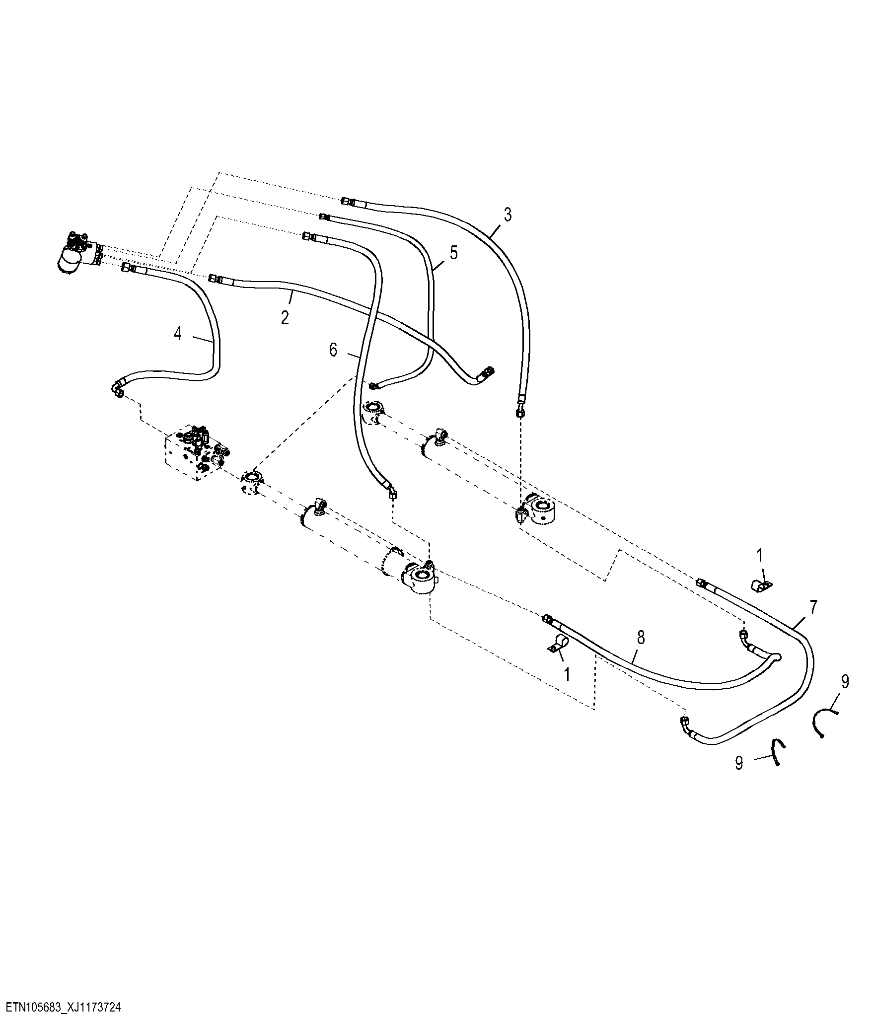 Steering Cylinder Hydraulic Hoses ( - 100079)