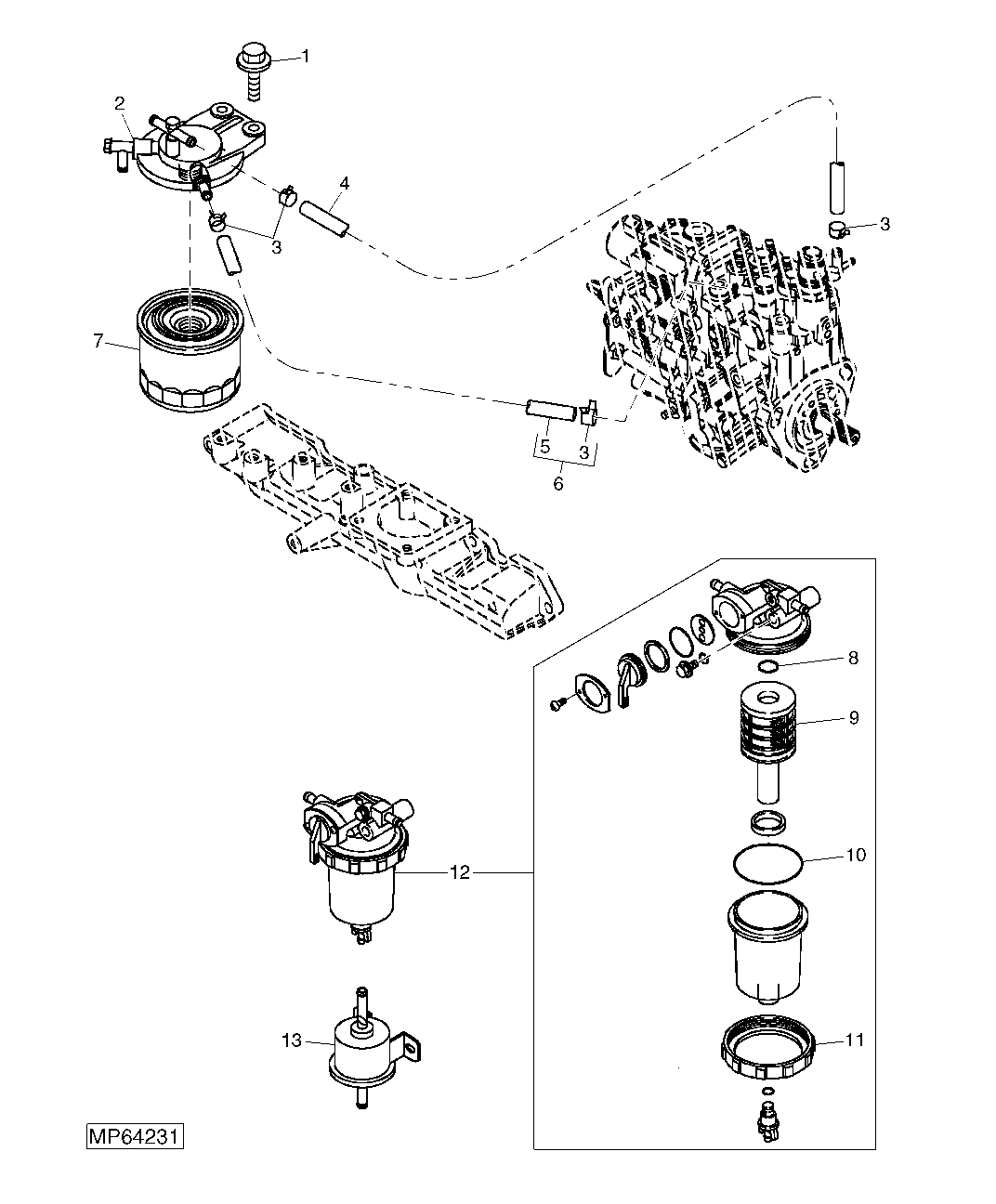 Fuel Filter (4TNV88-BMJTLB Engine) (711001 - )