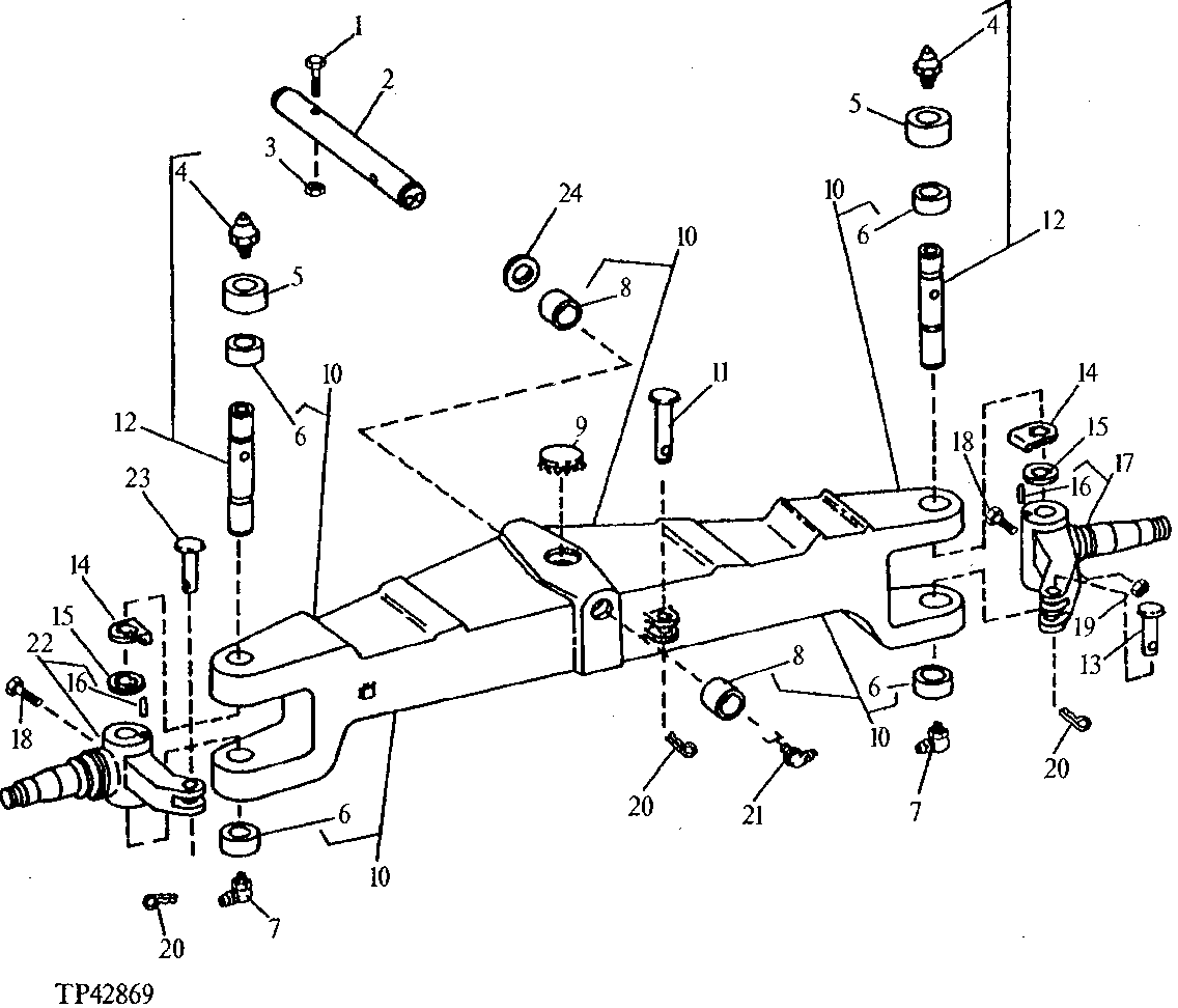 Front Axle, Spindle And Knuckle Assembly (W/O MFWD)