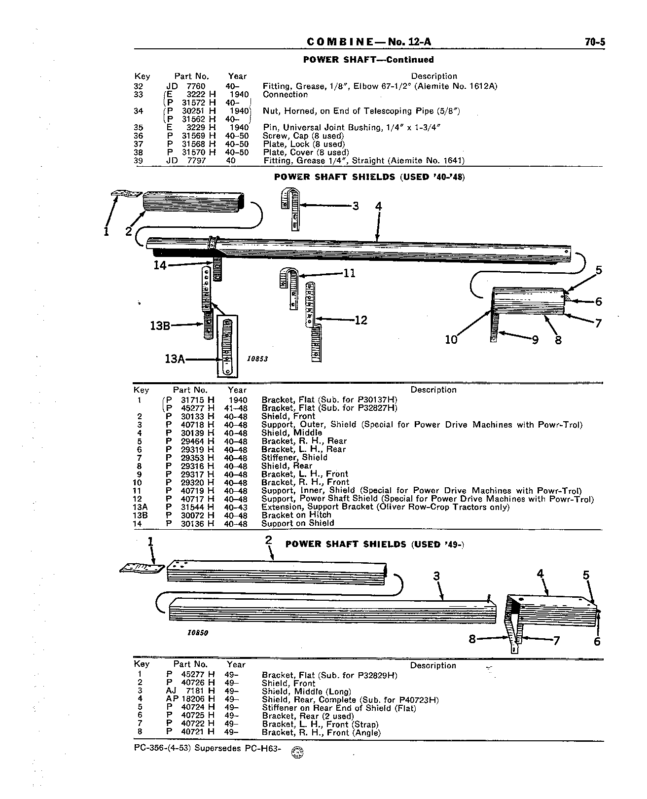 Section 70-Power Drive, Gear Housing, and Shields (Continued)