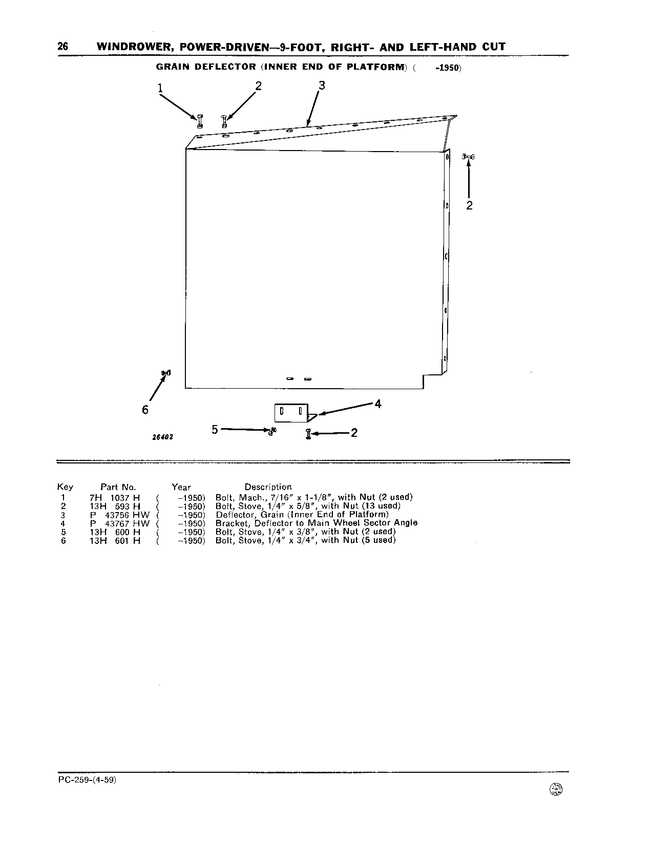 Grain Deflector (Inner End of Platform)
