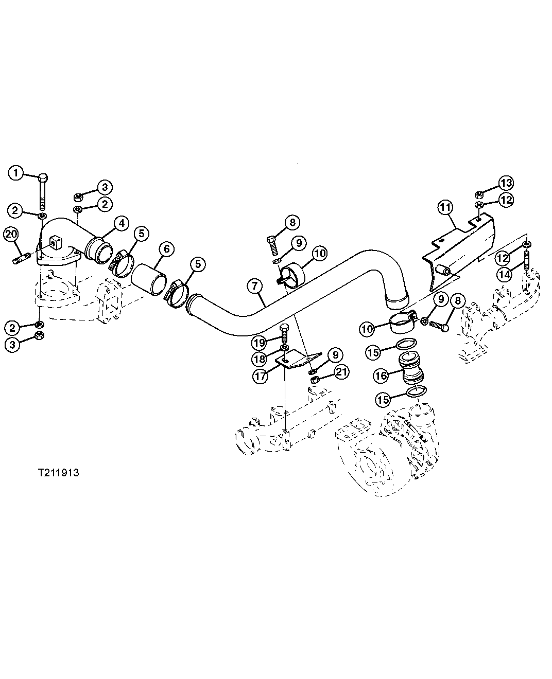 ENGINE TURBOCHARGER AIR INTAKE PIPES,HOSES AND BRACKETS