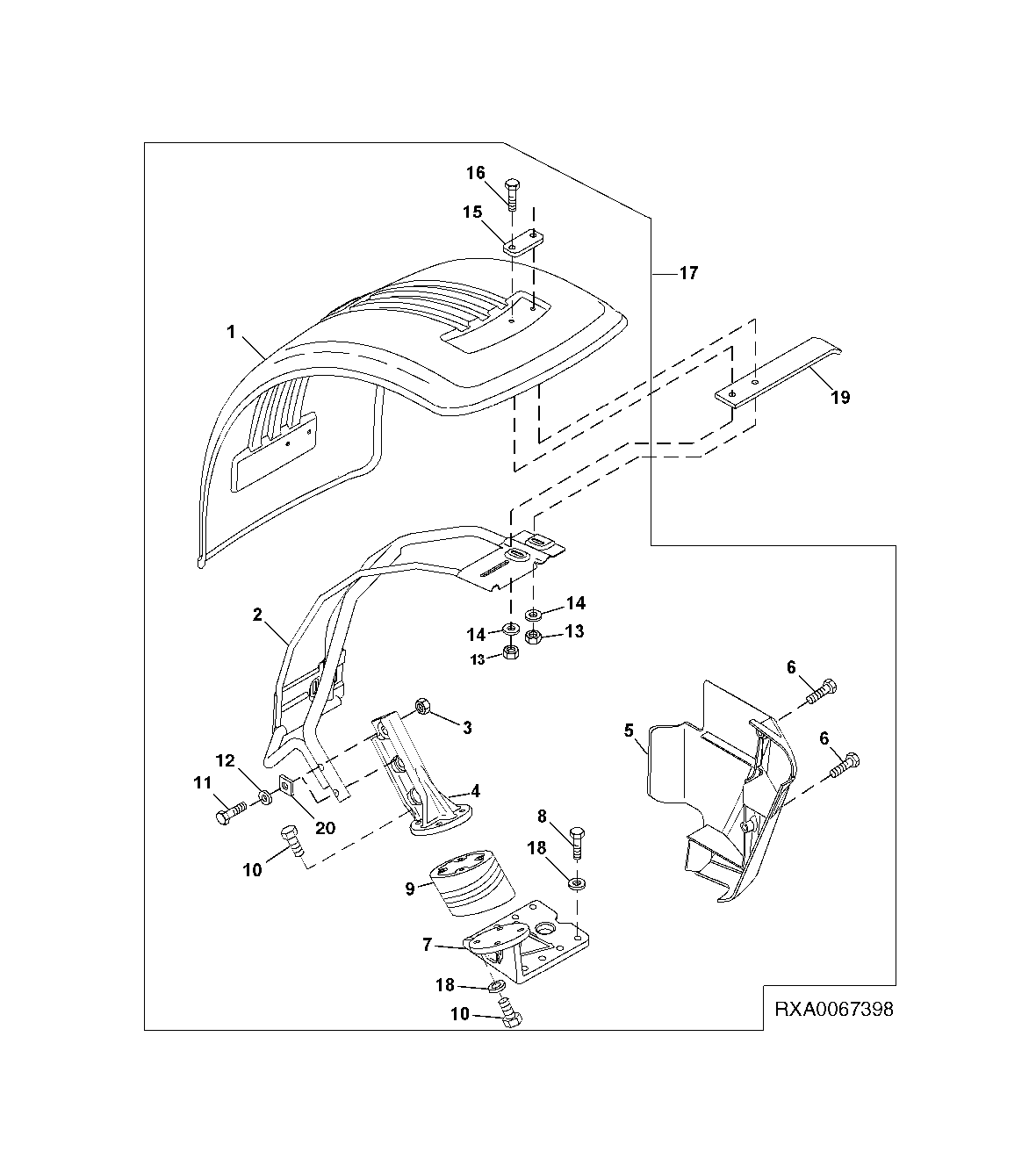 FRONT FENDER ASSEMBLY (MECHANICAL FRONT WHEEL DRIVE)
