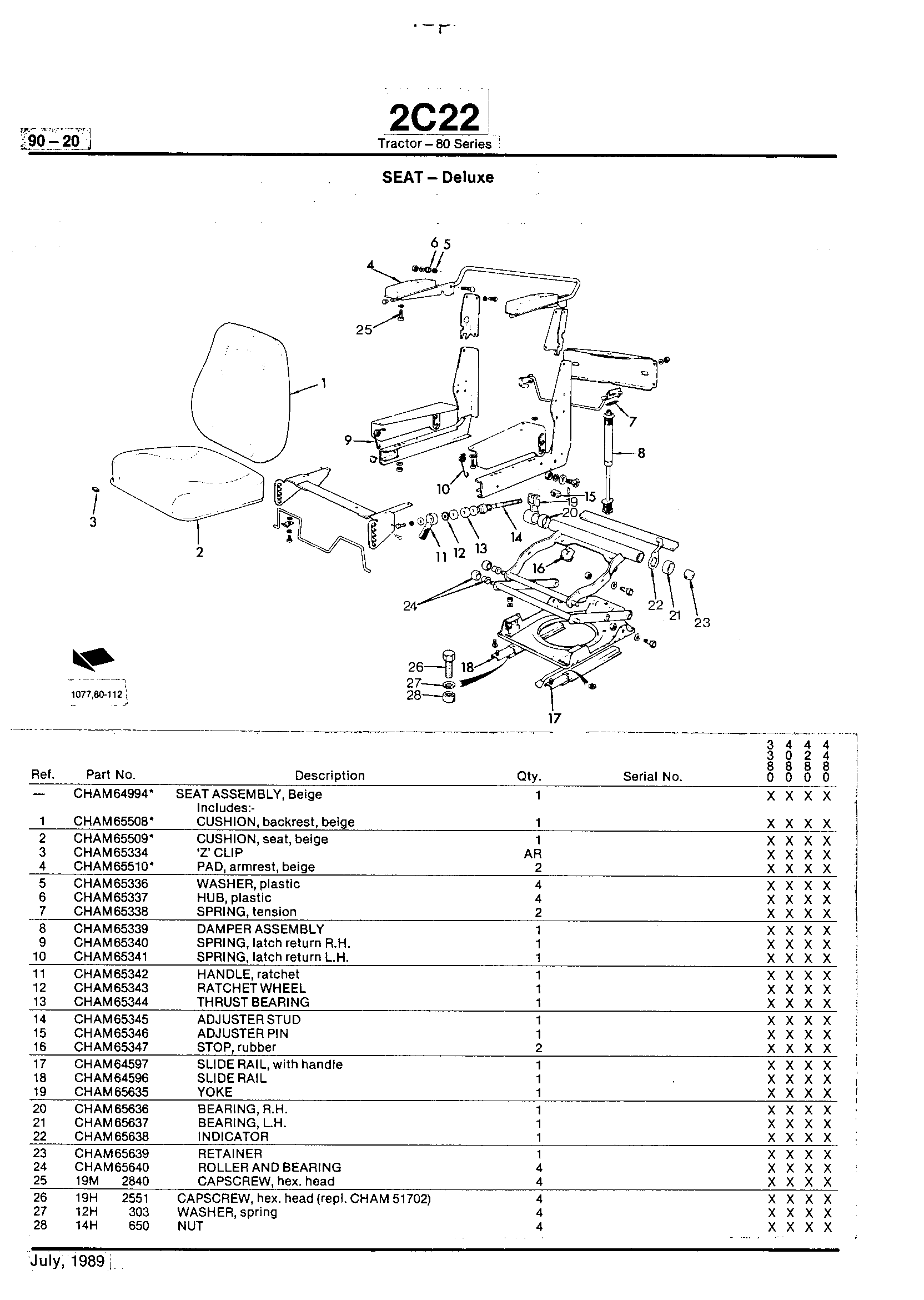Operator Station Seat (Continued)