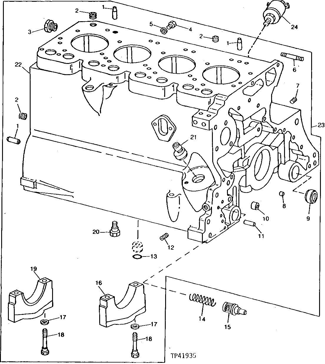 CYLINDER BLOCK AND MAIN BEARING CAPS (362469 - )