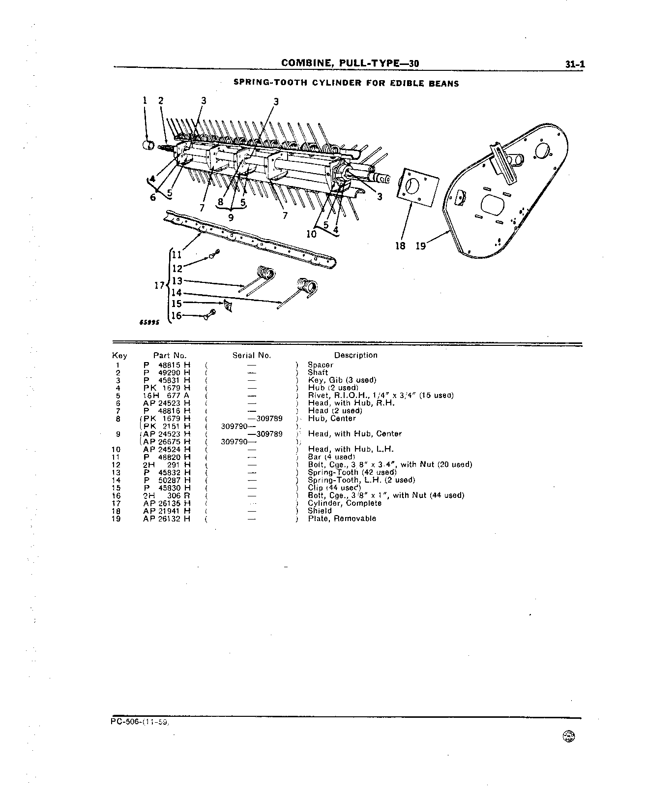 Cylinder, Spring-Tooth, for Edible Bean