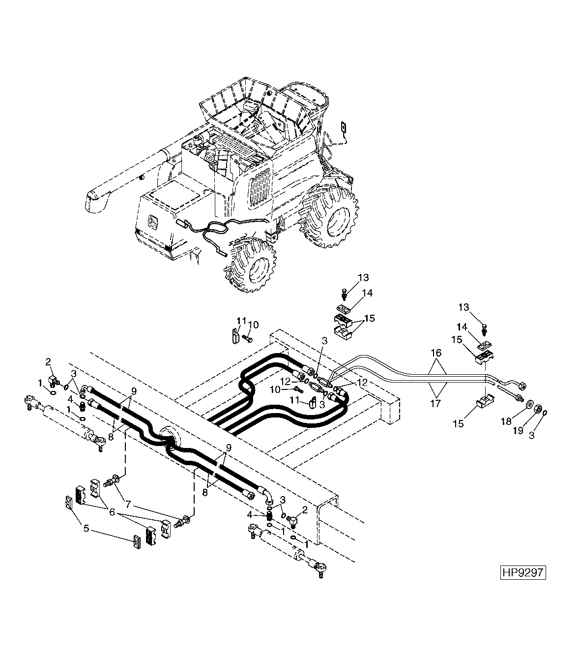 Steering Lines and Hoses, Rear (Dual Cylinder) ( - 695400)