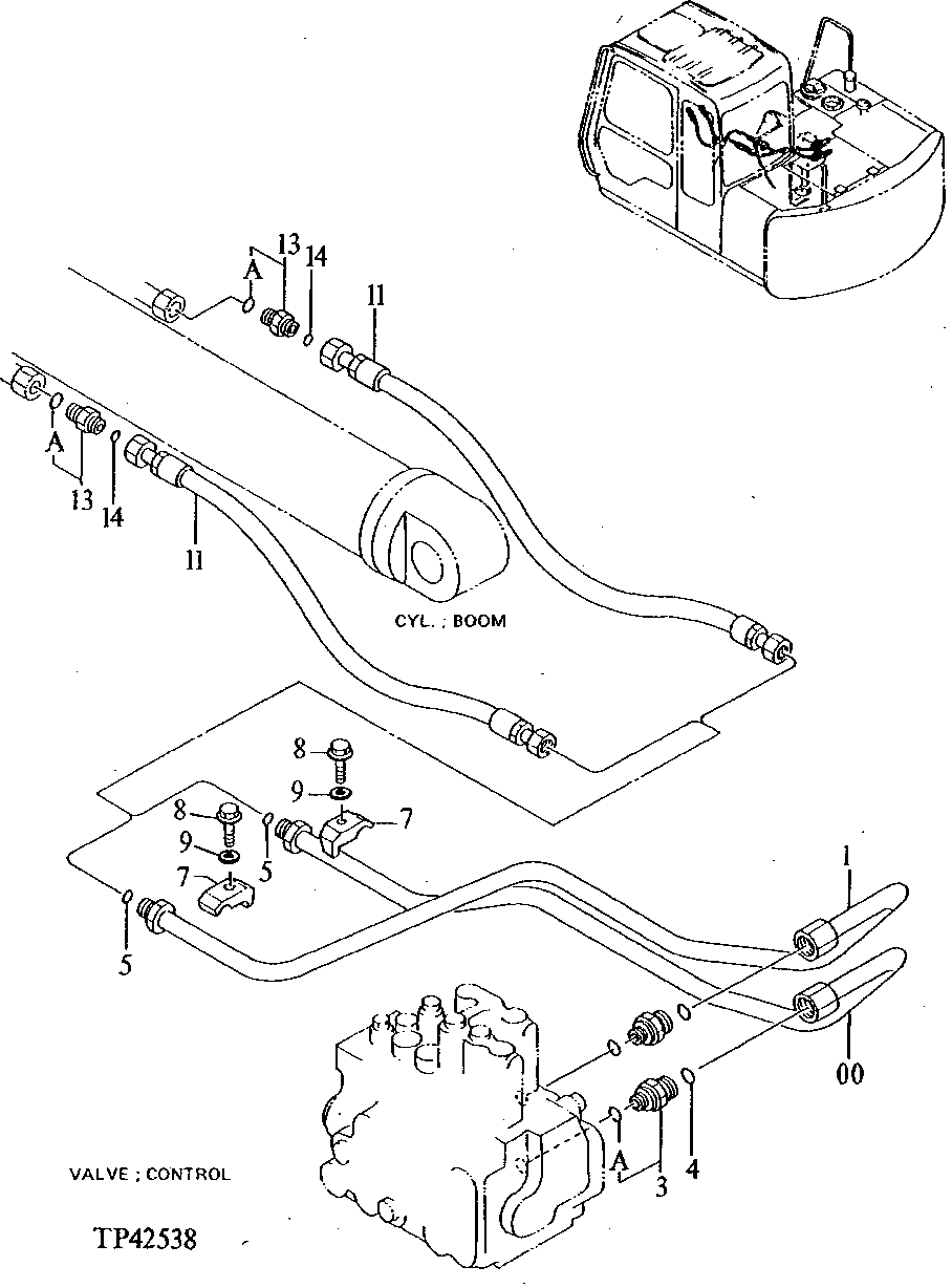 Main Pipings (Boom Cylinder To Control Valve)