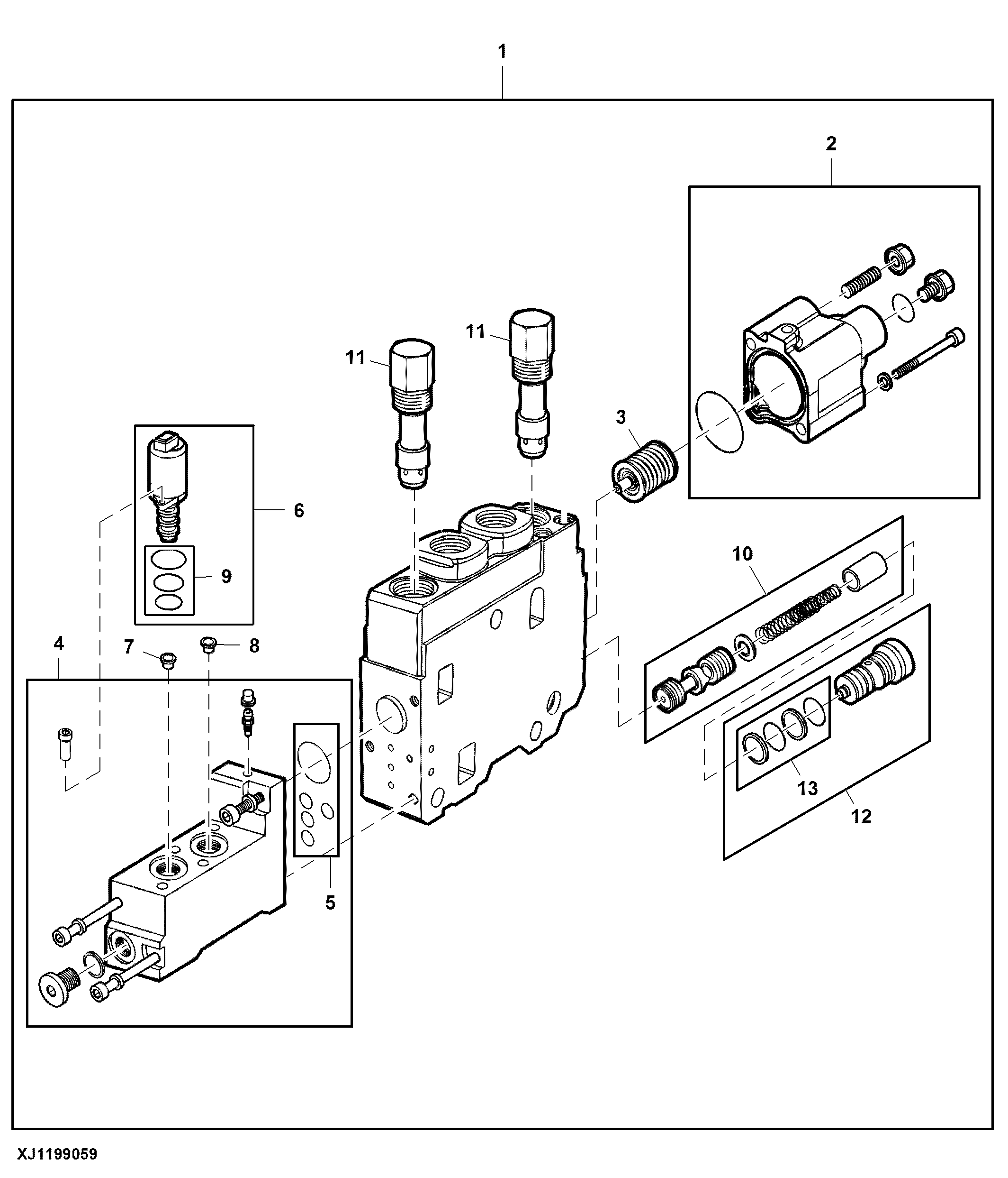 Outer Boom Section, Boom Valve CF5 / CF5 IBC / CF7 / CF7 IBC