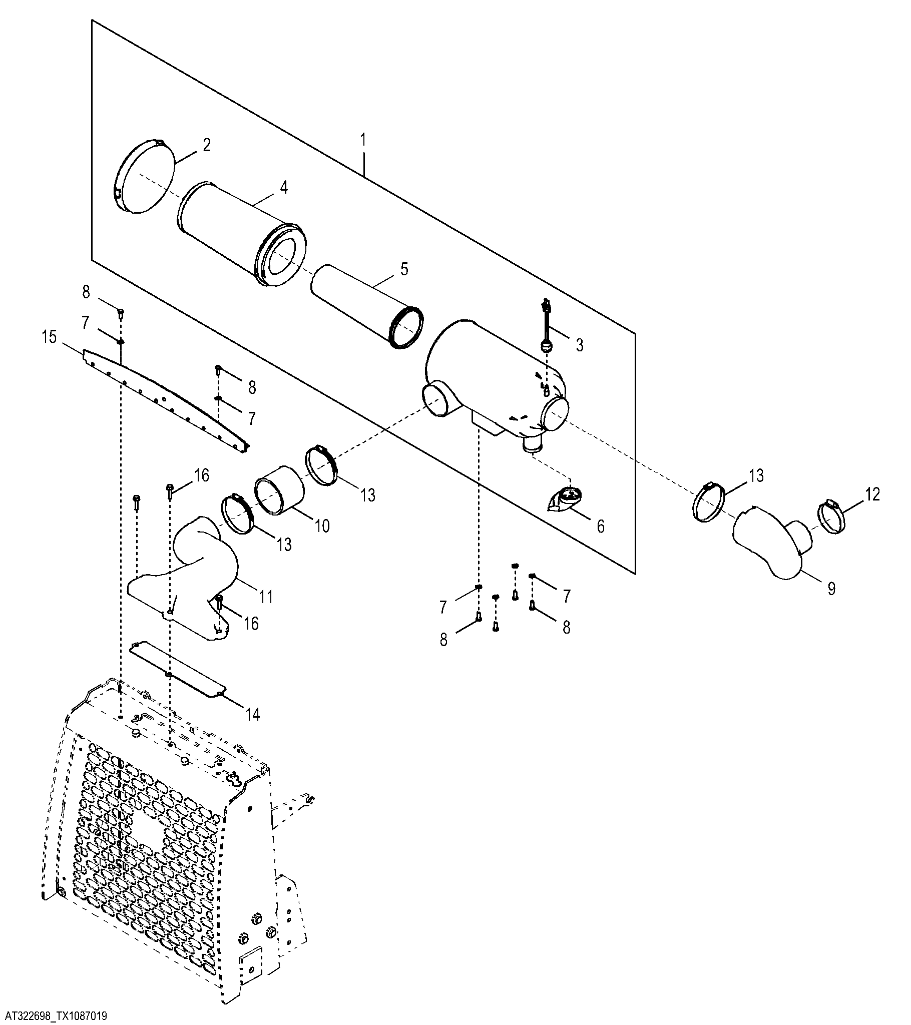 Air Cleaner and Air Intake (Engine 4045HT054, 4045HL288)