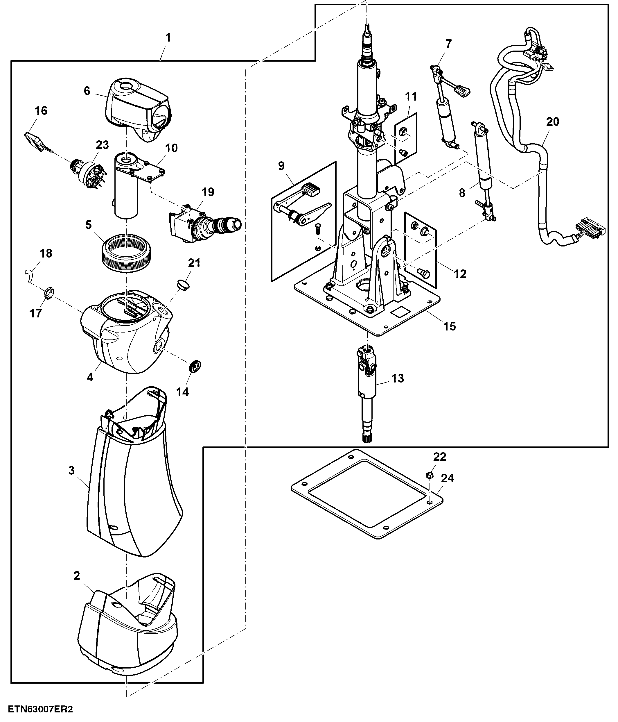 Steering Column Dual Tilt, Telescope, High Spec Version