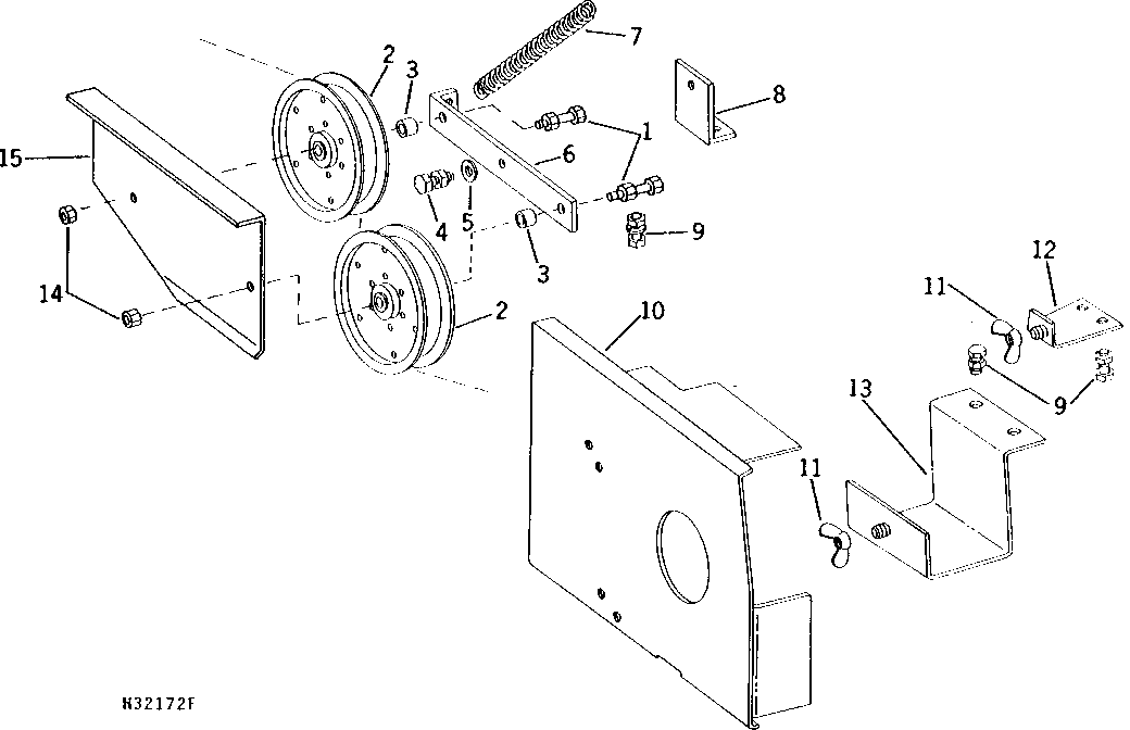 SHOE GRAIN SUPPLY AUGERS DRIVE TIGHTENER AND SHIELDS