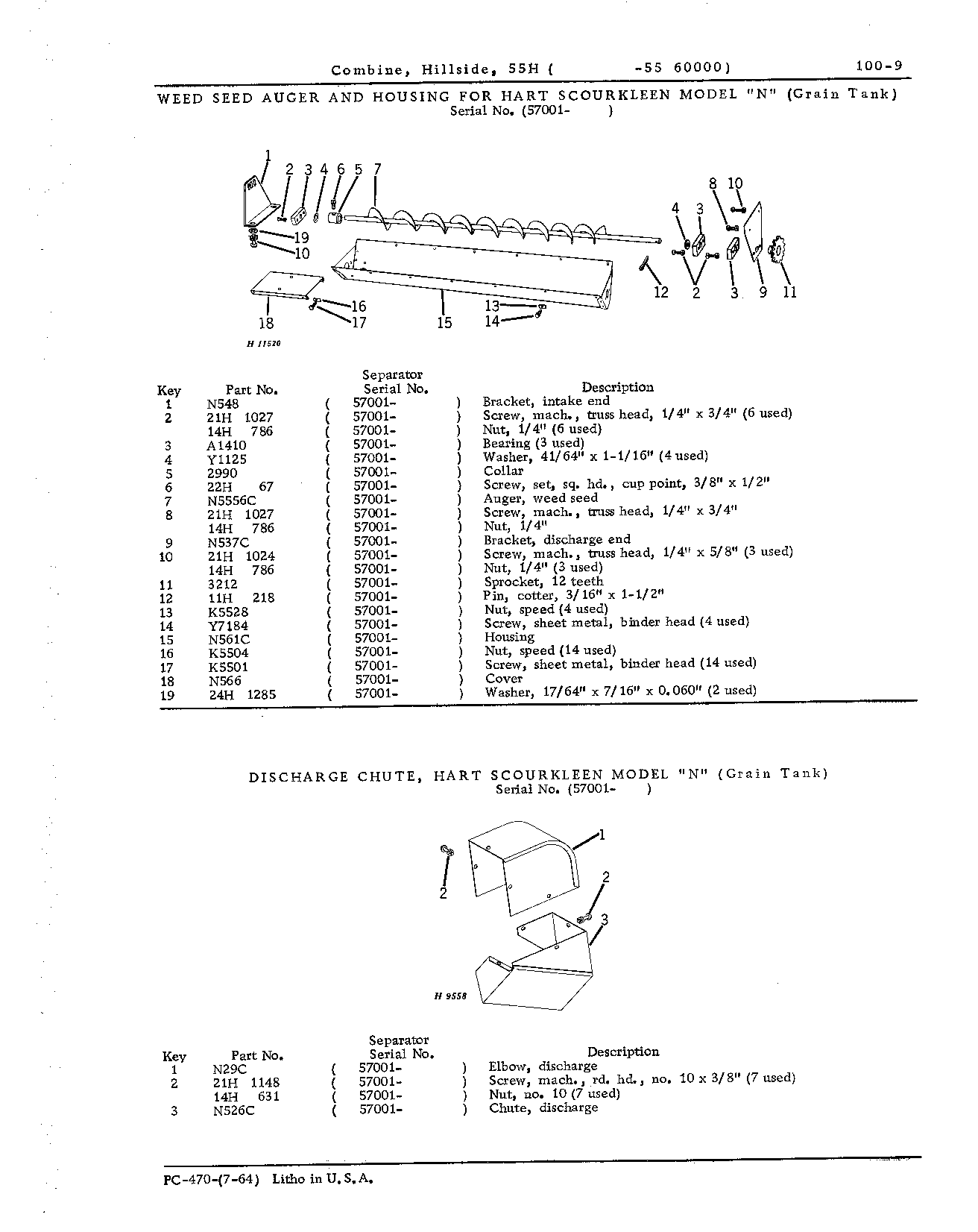 Auger, weed seed (ScourKleen) (Continued)