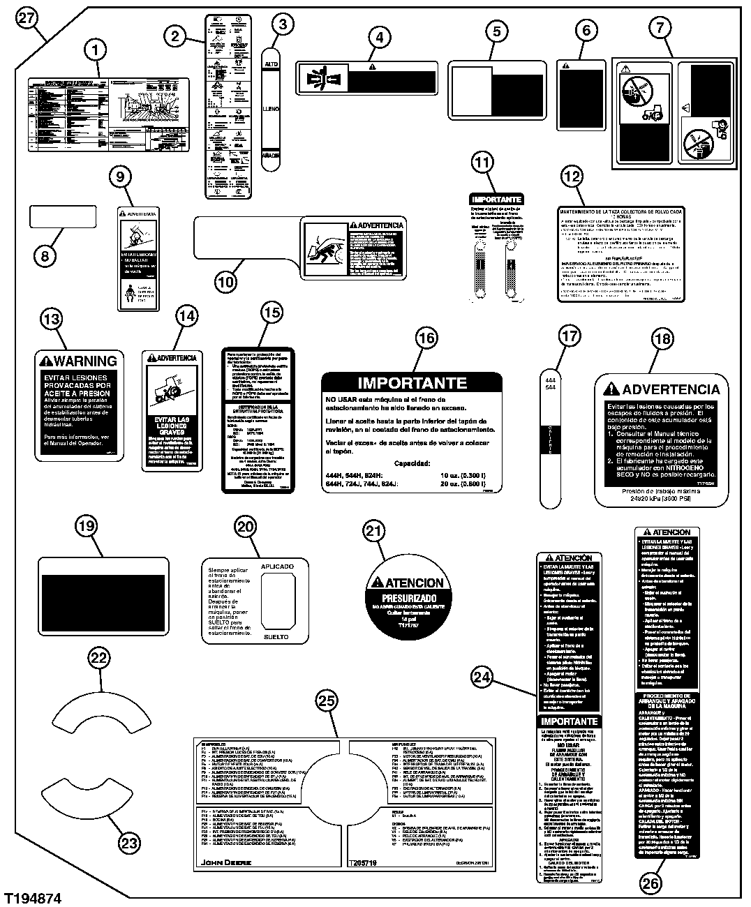DECALS AND LABELS (SPANISH) (S.N. 590068- )