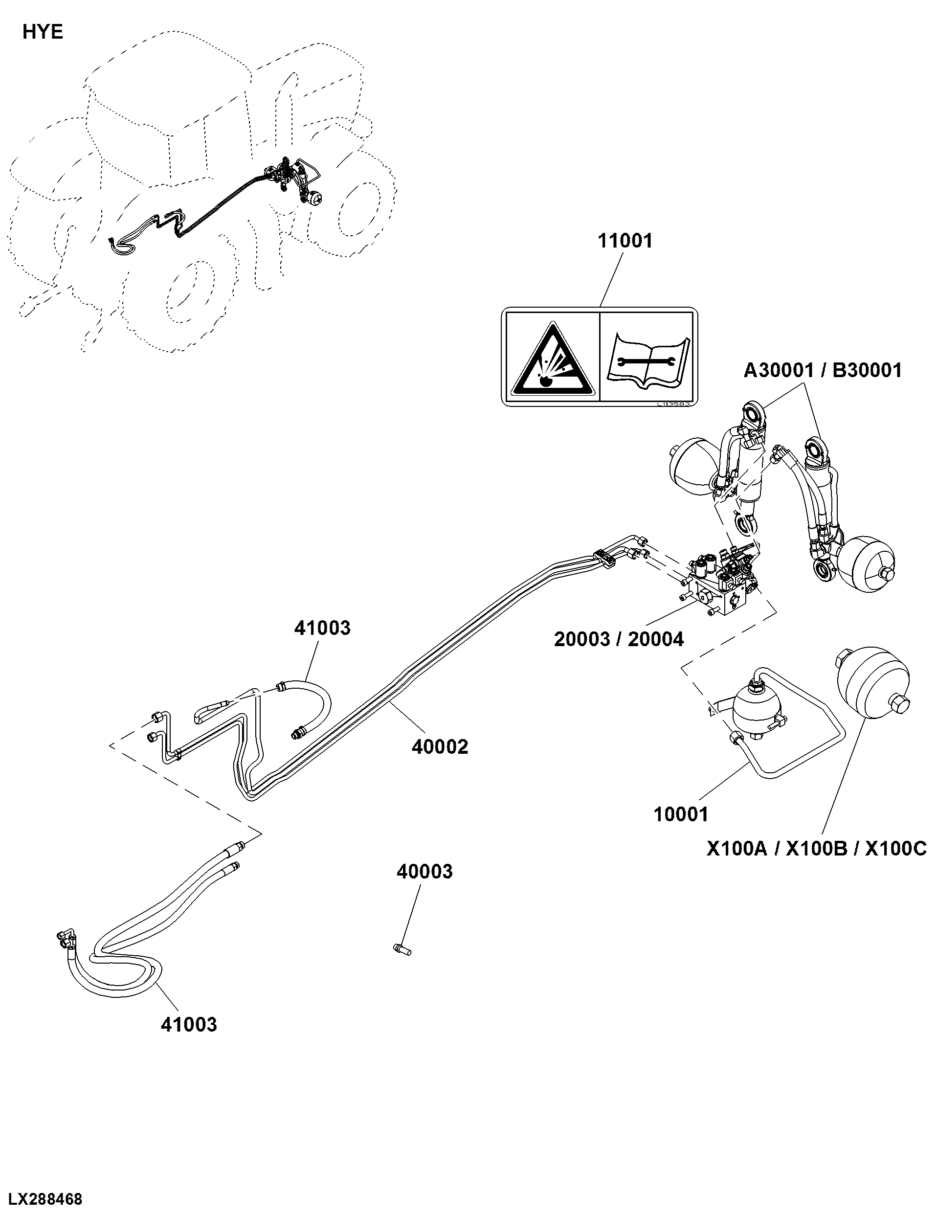HYE Front Axle Suspension, Hydraulic Components