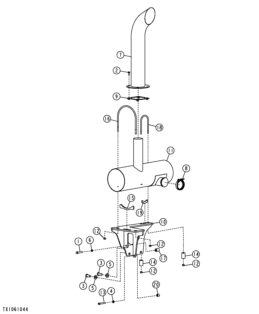 Muffler and Exhaust Pipe (Engine 6090HDW08)