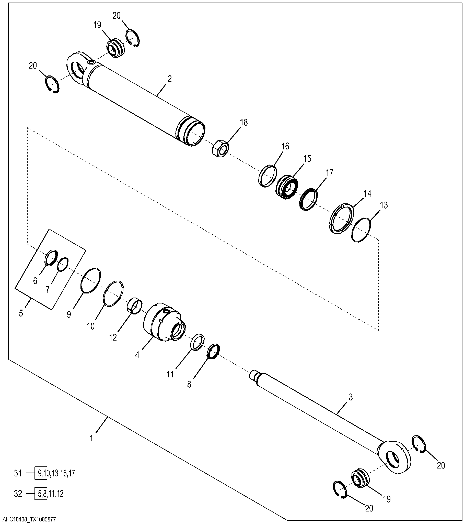 Angle Cylinder Components, Power Angle Tilt (PAT) ( - 285537)