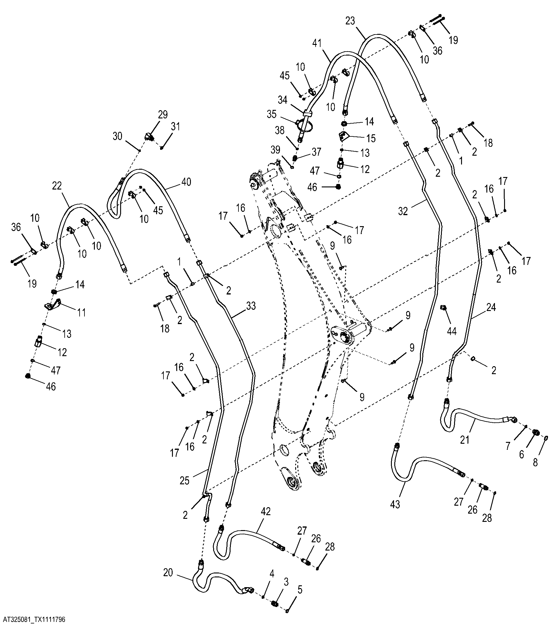 Bucket and Auxiliary Equipment Hydraulics, Standard Dipperstick
