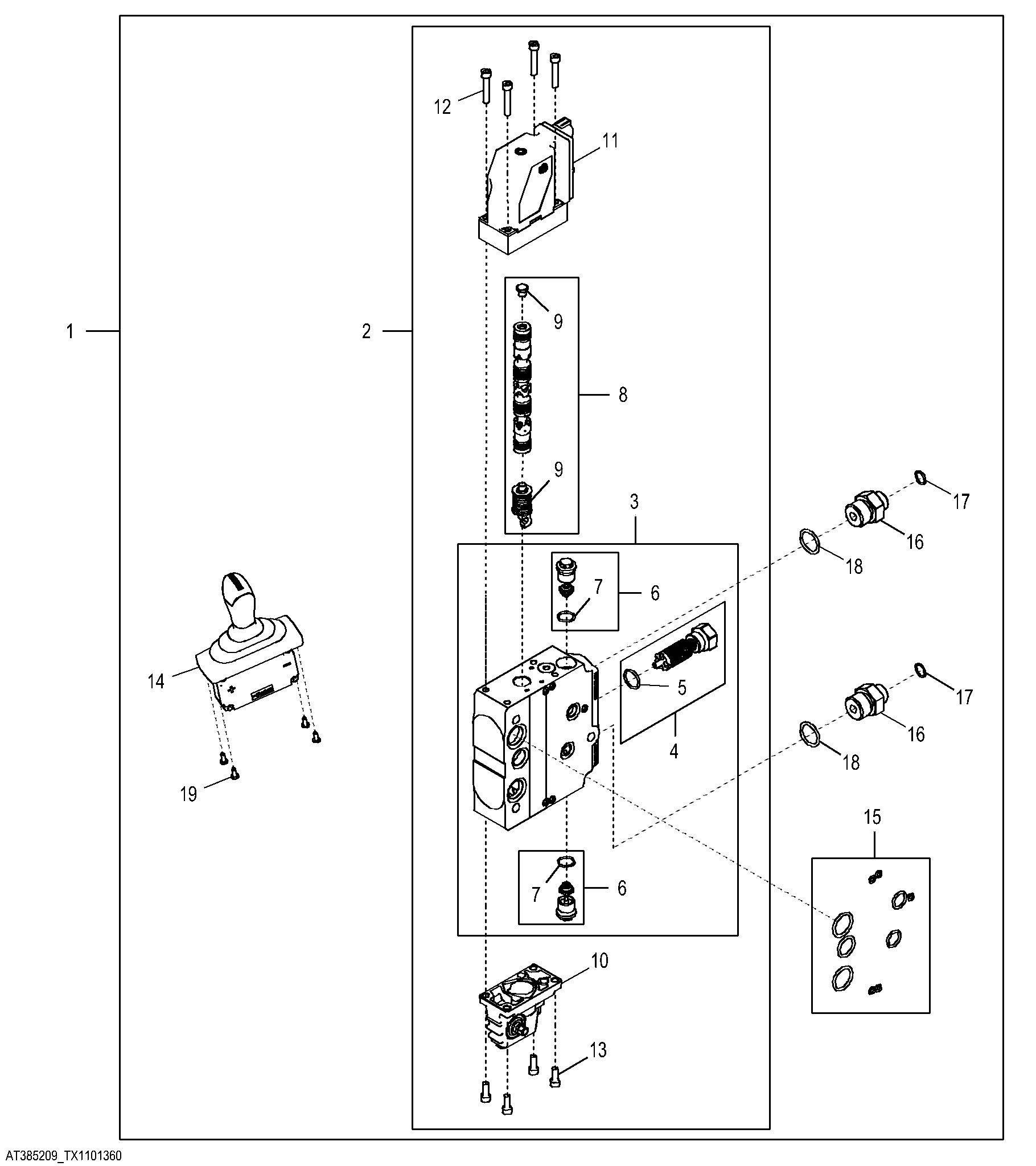 Integrated Grade Control Auxiliary Joystick Valve