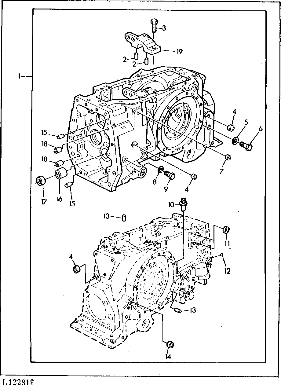 TRANSMISSION CASE-SYNCHRONIZED TRANSMISSION (WITH HANDSHIFT PTO)