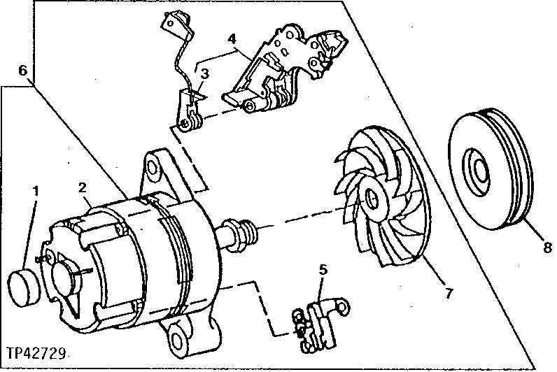 Alternator And Pulley (24 Volt / 40 Amp) (Engine SN -433733)