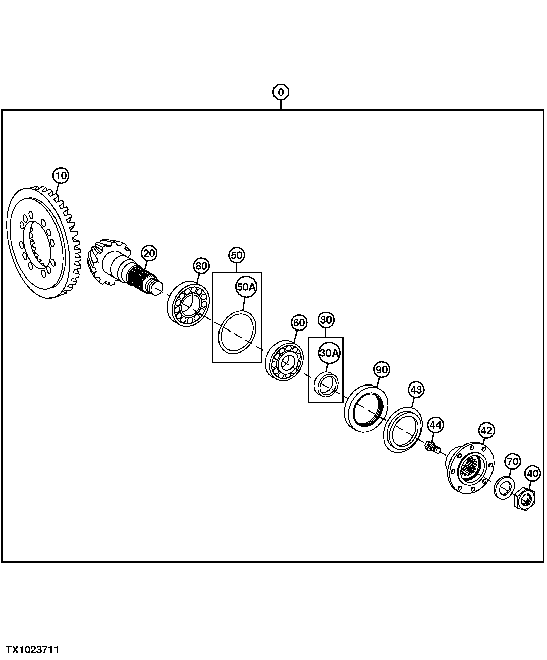 Front Axle Bevel Gear and Hub Assembly ( - 812127)