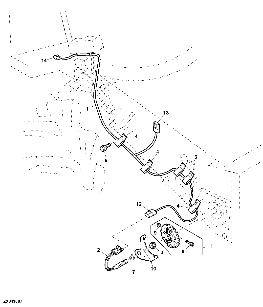FEEDER HOUSE DRIVE SHAFT, SPEED SENSOR FOR HEADER CONTROL