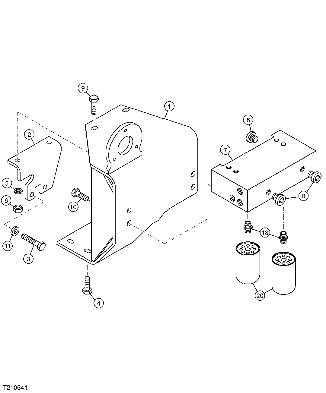 FUEL FILTER MOUNTING BRACKETS AND FUEL FILTER ELEMENTS